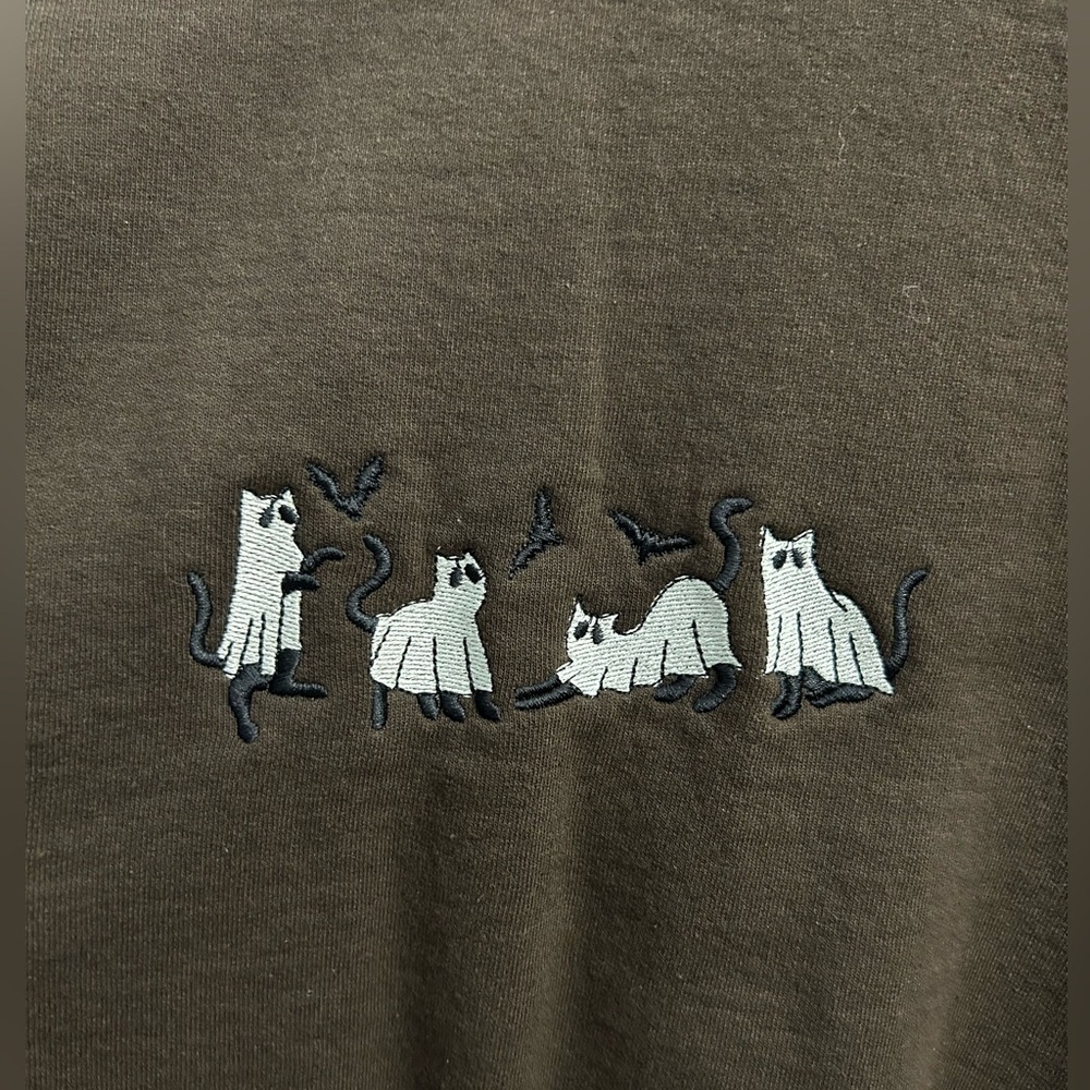 Ghost Cat Halloween Crewneck
